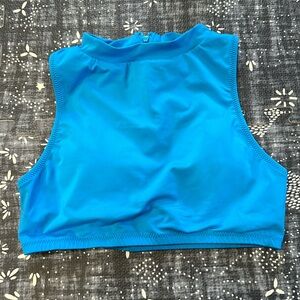 Andie XS Swim the Venice High Neck Top in Eco Azul